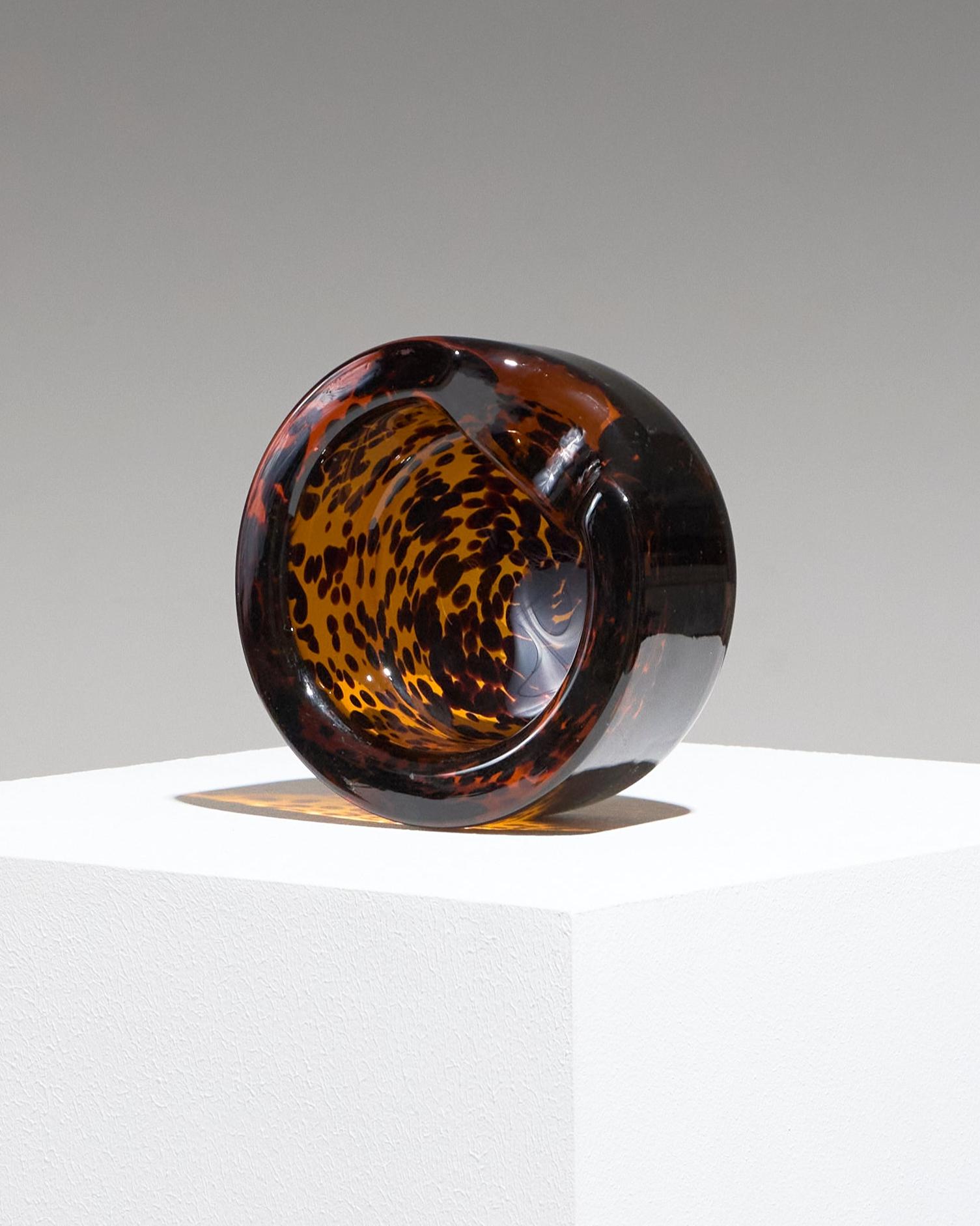 20ième siècle Cendrier en verre Murano ambre, années 1960 en vente