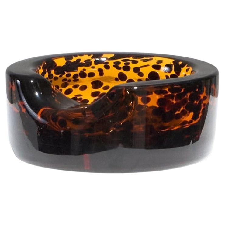 Cendrier en verre Murano ambre, années 1960