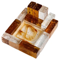 Amber Murano Glass Ashtray