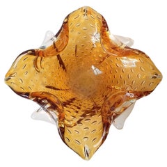 Vintage Amber Murano Glass Catch-all Bowl