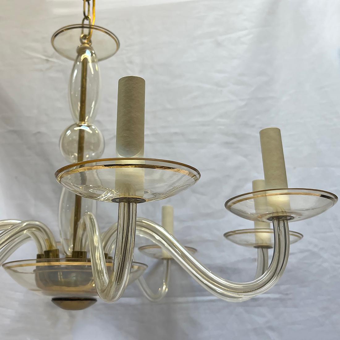 Lampadario in vetro di Murano color ambra In condizioni buone in vendita a New York, NY