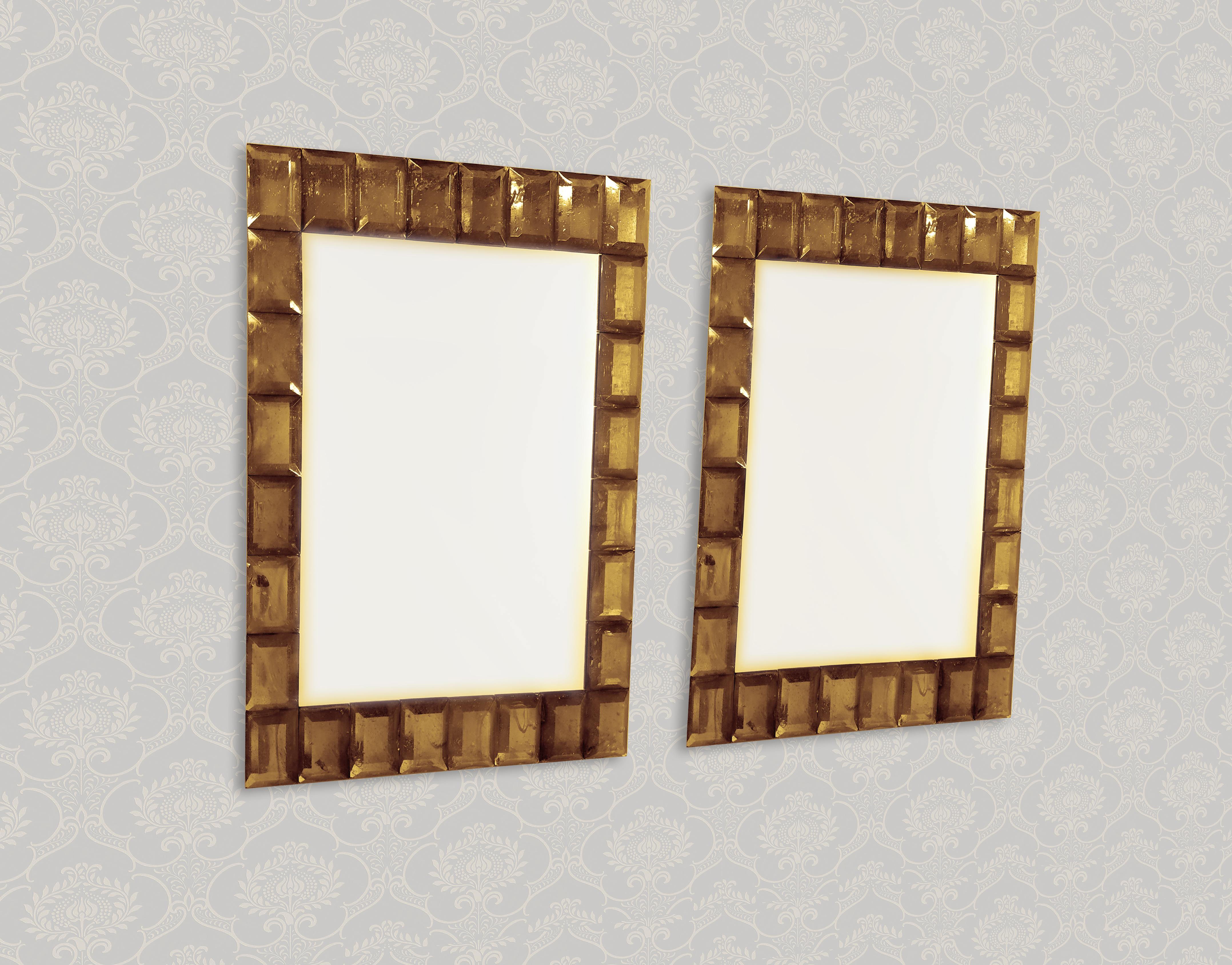 Muranoglas-Spiegel „Amber“ im zeitgenössischen Stil von Fratelli Tosi (Italienisch) im Angebot