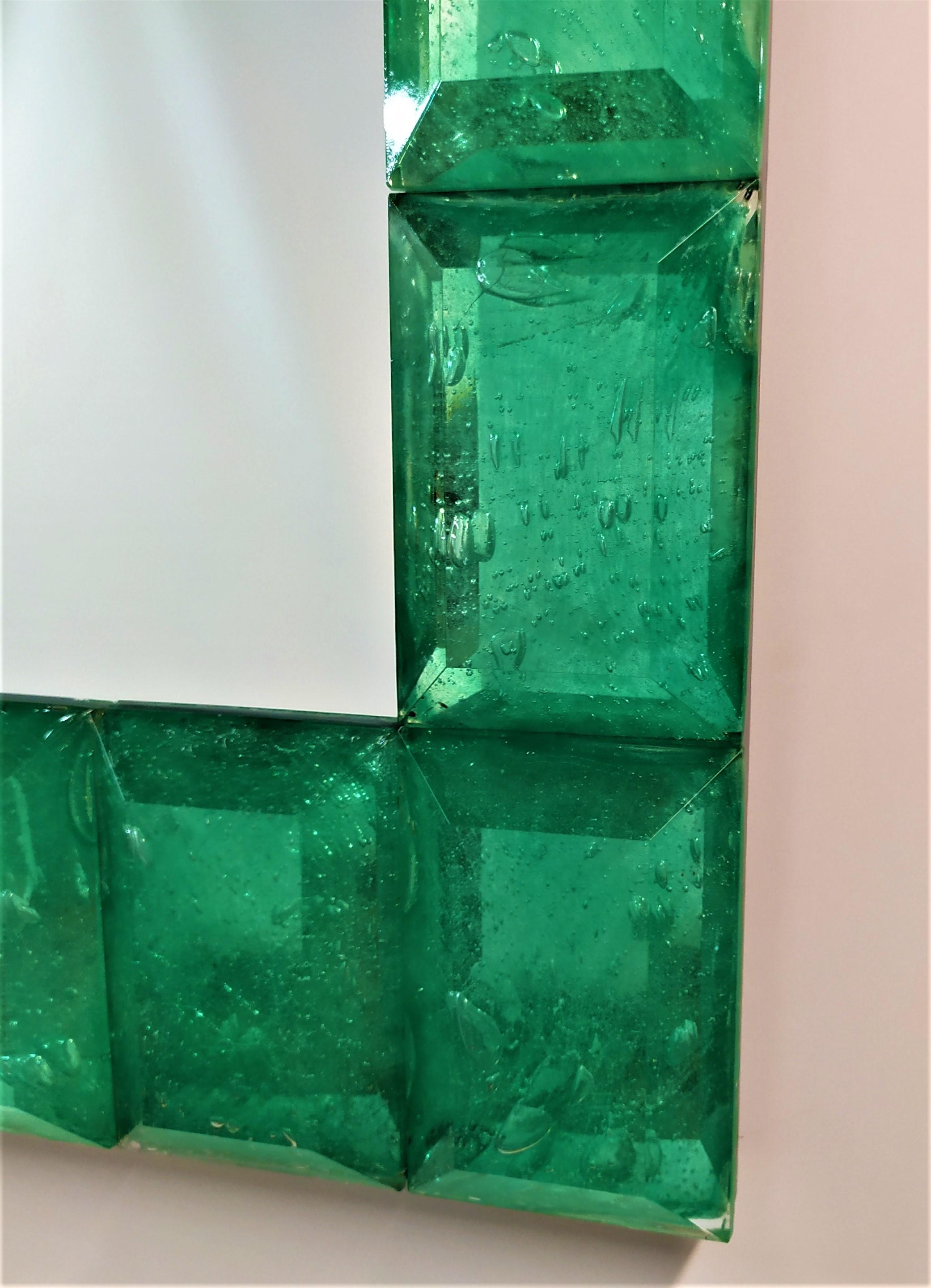 Muranoglas-Spiegel „Amber“ im zeitgenössischen Stil von Fratelli Tosi (Handgefertigt) im Angebot