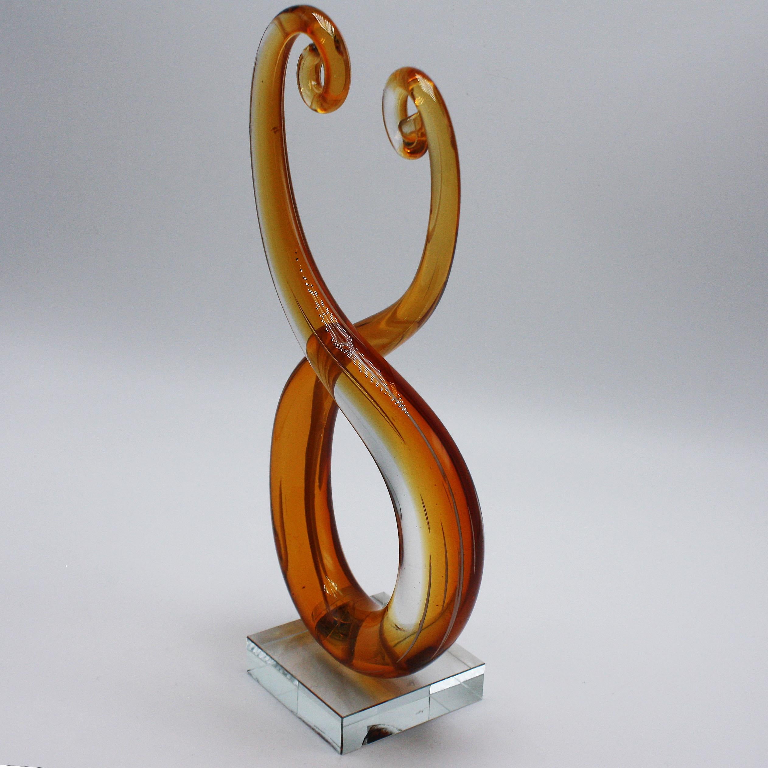 Amber Murano glass sculpture, circa 1970.
$625