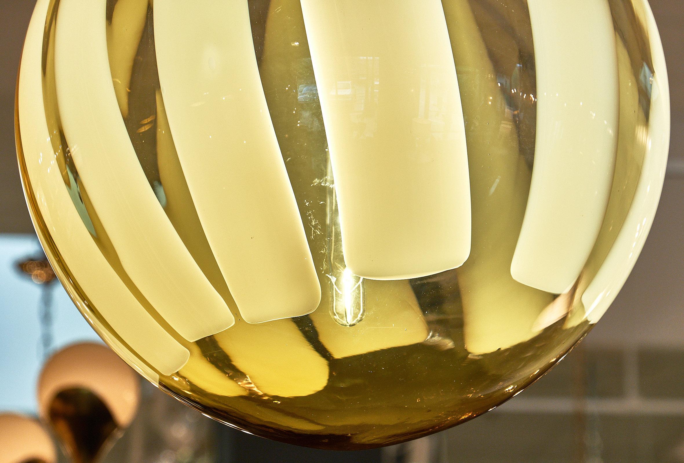 Late 20th Century Amber Murano Glass Sphere Chandelier