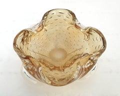 Amber Murano Pulegoso Ashtray or Bowl