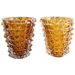 Amber Murano Vases