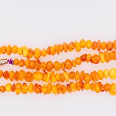 Amber Necklace, Genuine Organic Baltic Sea Amber Tumbled Necklace, Barrel Clasp