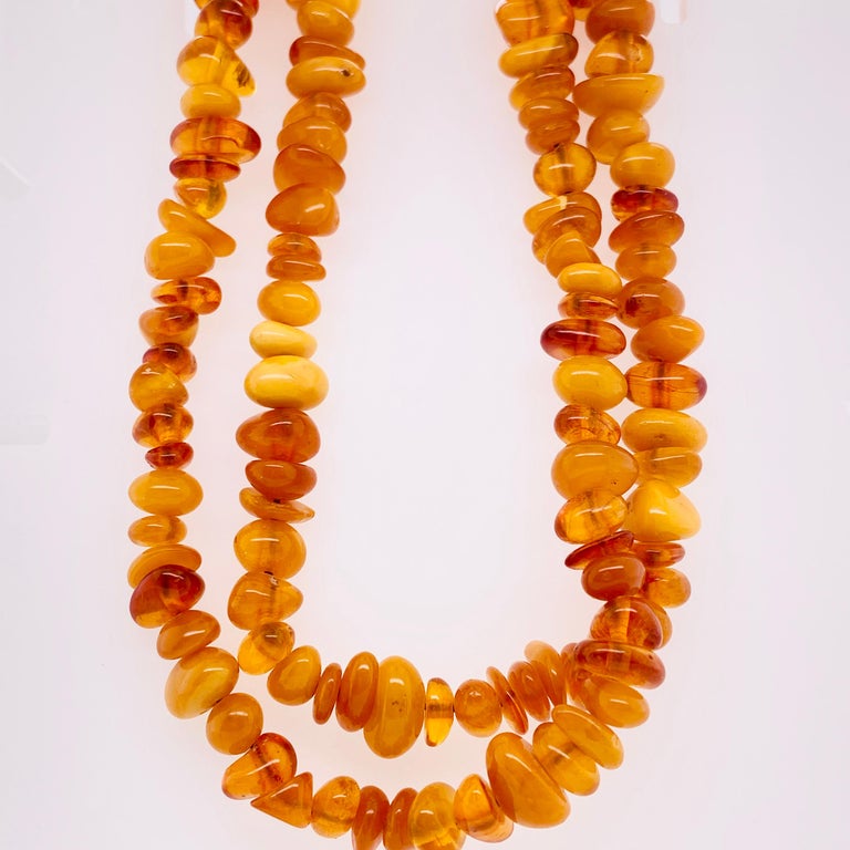 Amber Necklace, Genuine Organic Baltic Sea Amber Tumbled Necklace