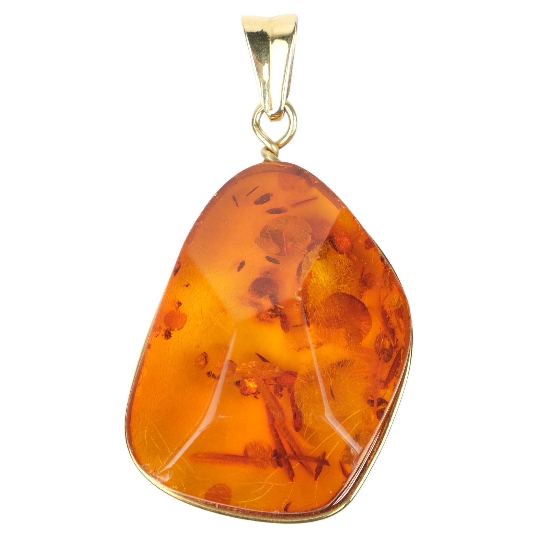 Amber Necklace Pendant For Sale