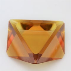 Amber or Yellow Orange Murano Art Deco Ashtray or Bowl