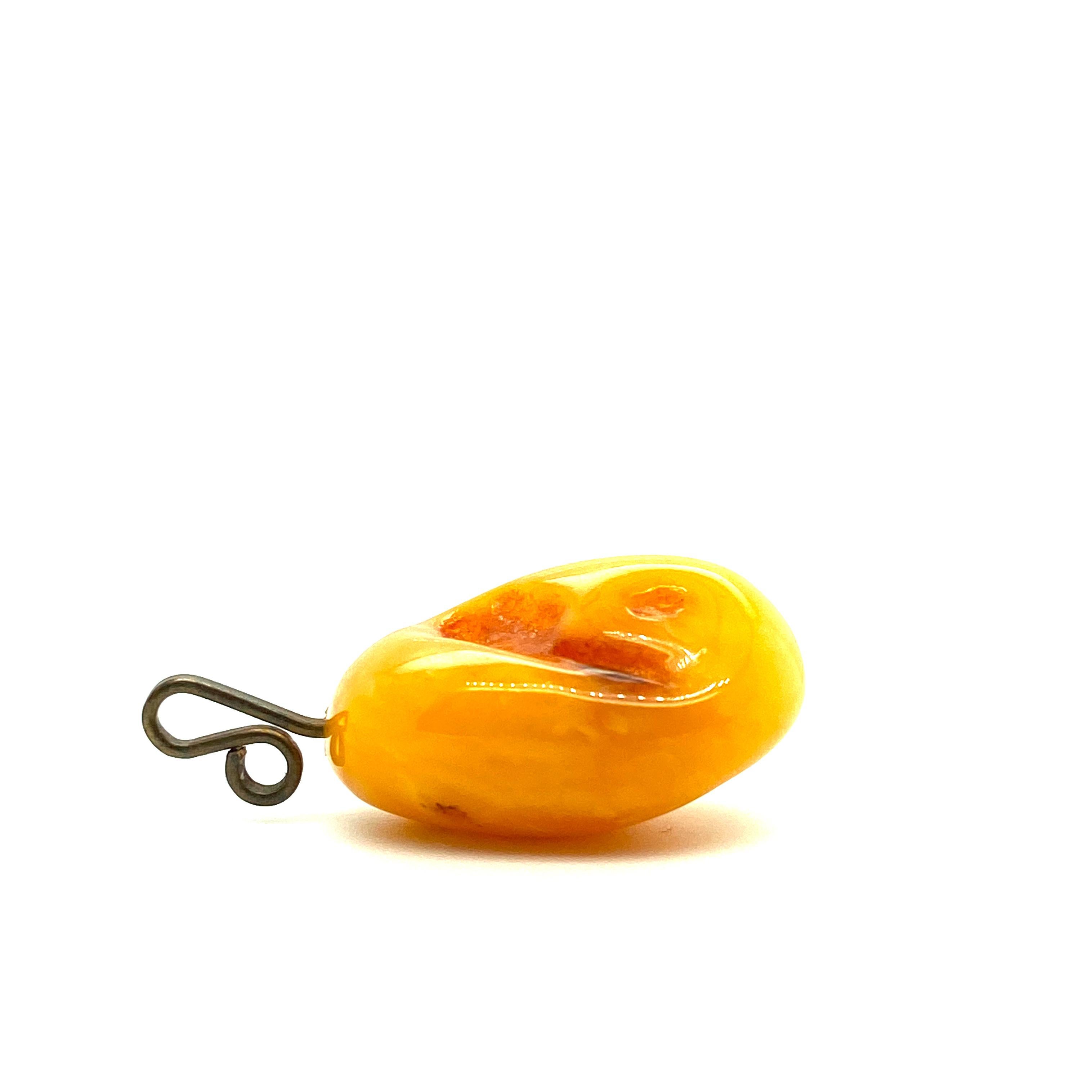 Oval Cut Amber Pendant