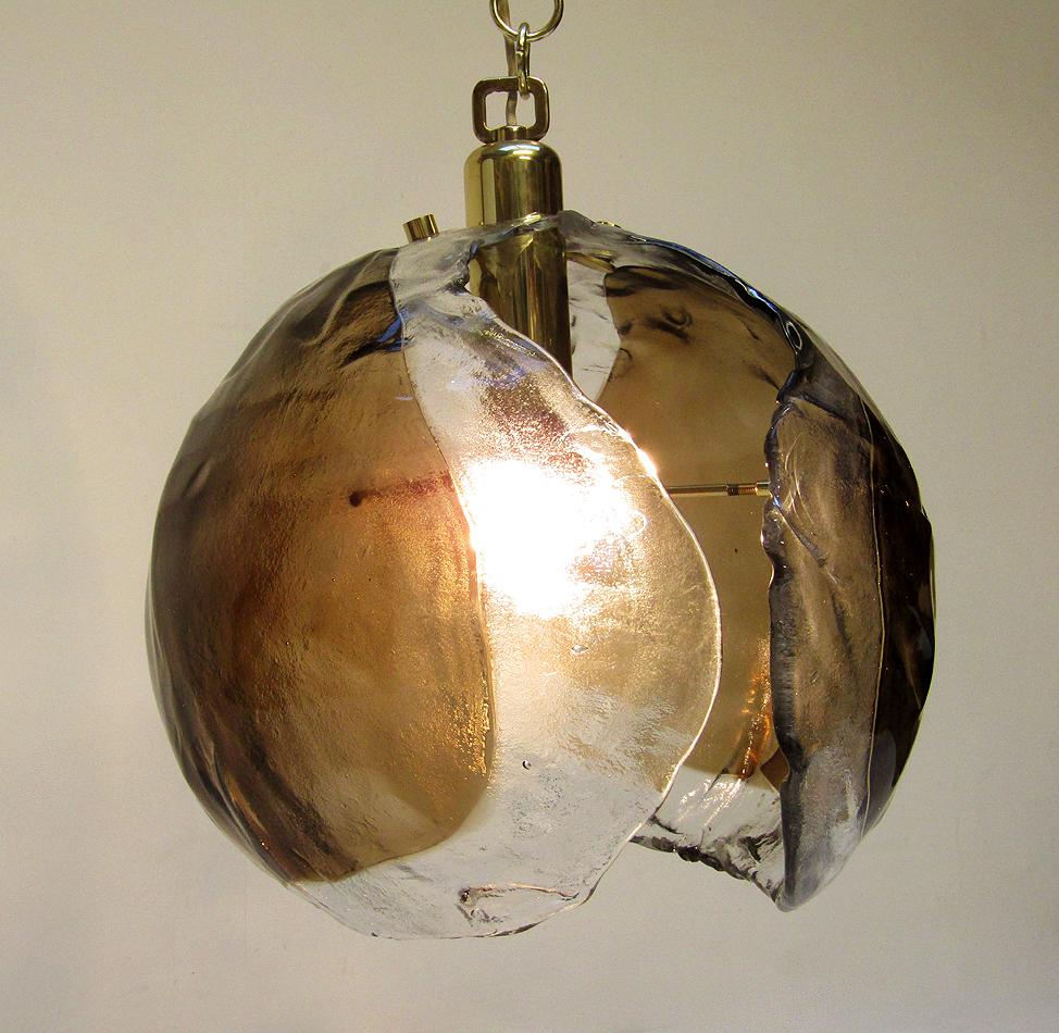 German Amber Petal Pendant Light in Murano Glass by Kaiser Leuchten