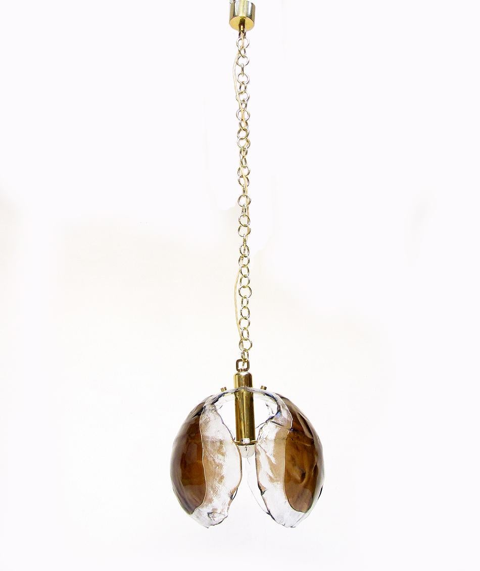 Amber Petal Pendant Light in Murano Glass by Kaiser Leuchten In Good Condition In Shepperton, Surrey