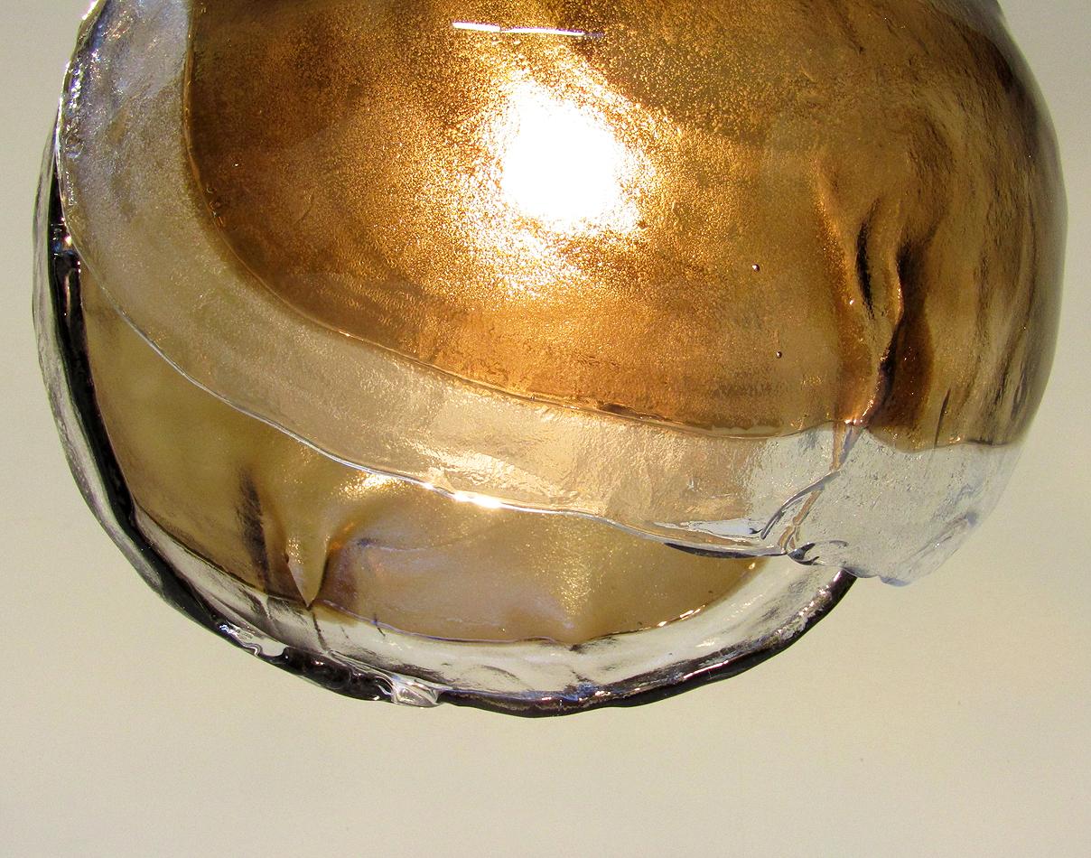 Brass Amber Petal Pendant Light in Murano Glass by Kaiser Leuchten
