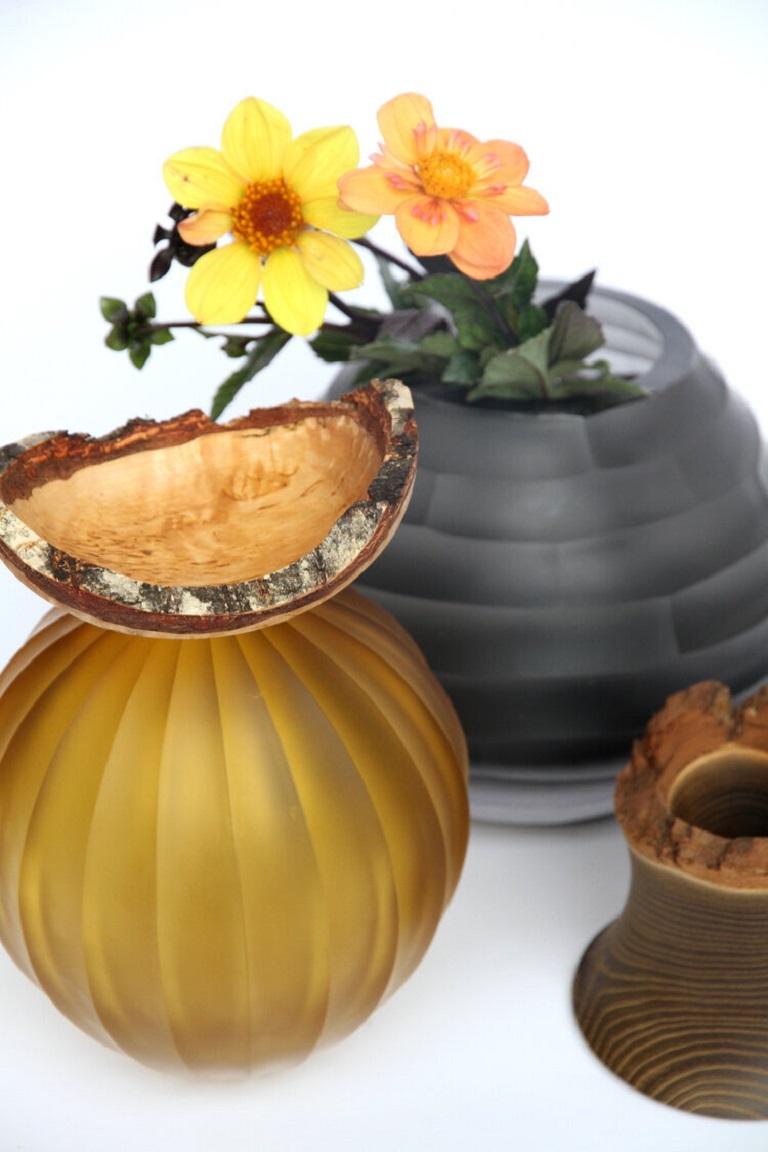 Organic Modern Amber Poppy Stacking Vessel, Pia Wüstenberg For Sale