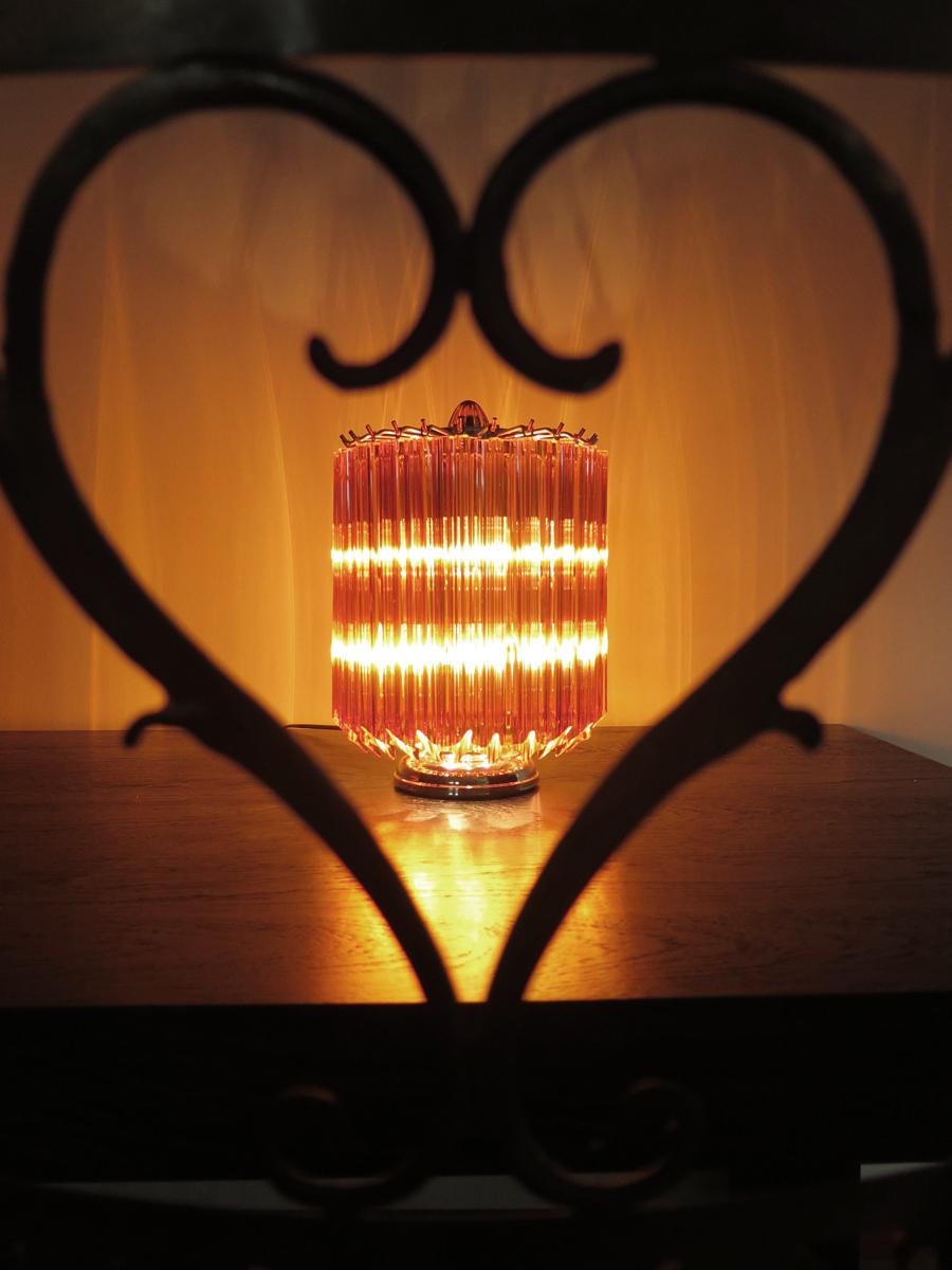 Amber Quadriedri Table Lamp, Venini Style For Sale 1