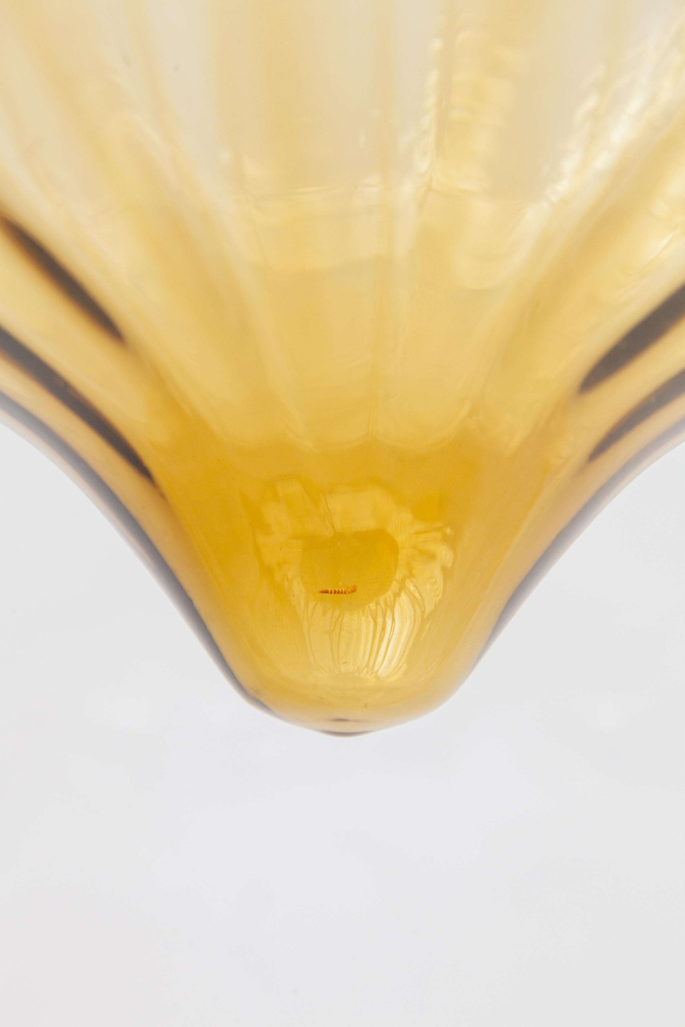 Dutch Amber Raak Glass Pendant Light Hand Blown, 1970s For Sale