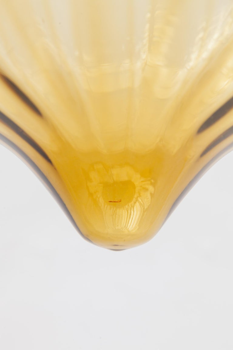Hand-Crafted Amber Raak Glass Pendant Light Hand Blown, 1970s For Sale