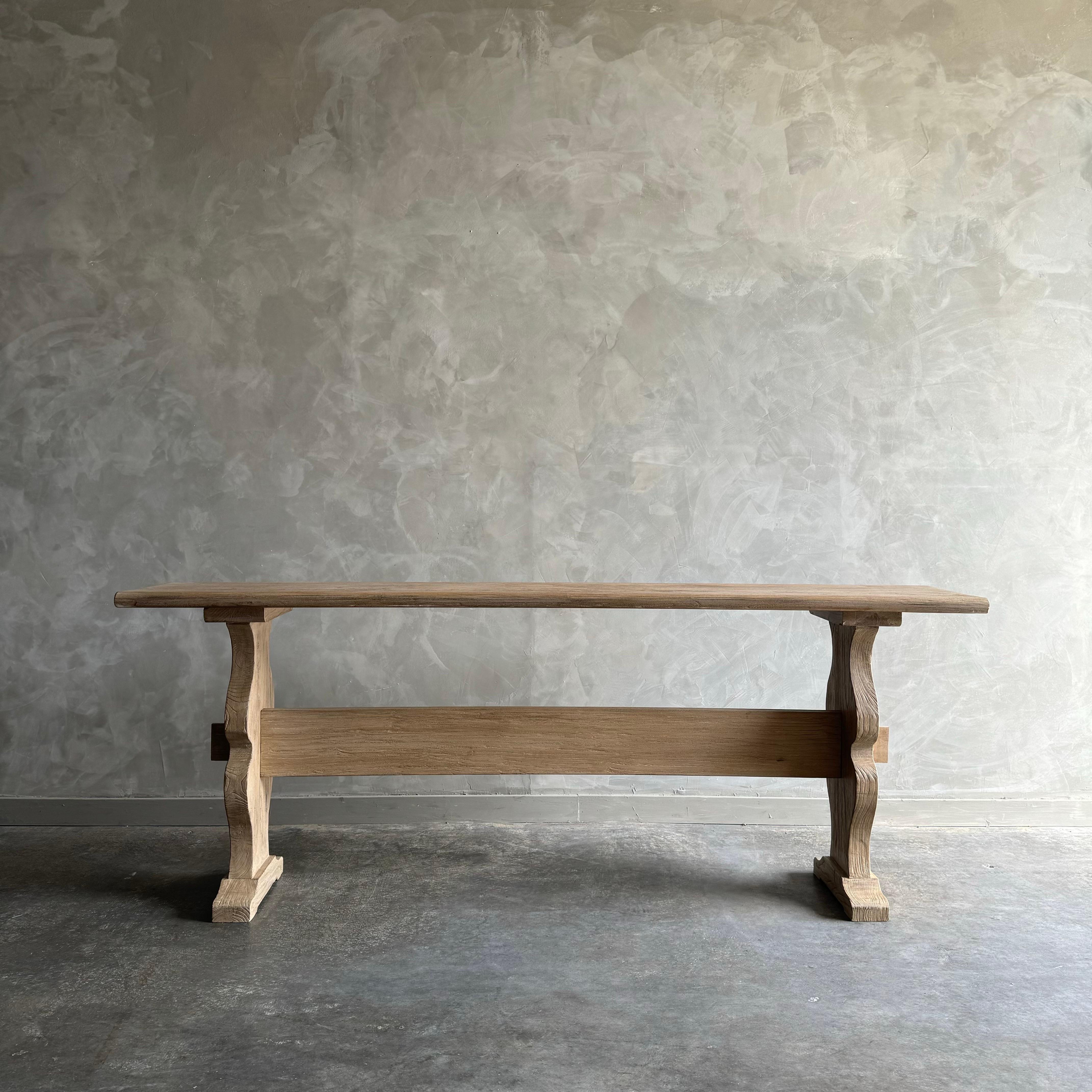 Contemporary Amber reclaimed elm wood console table For Sale