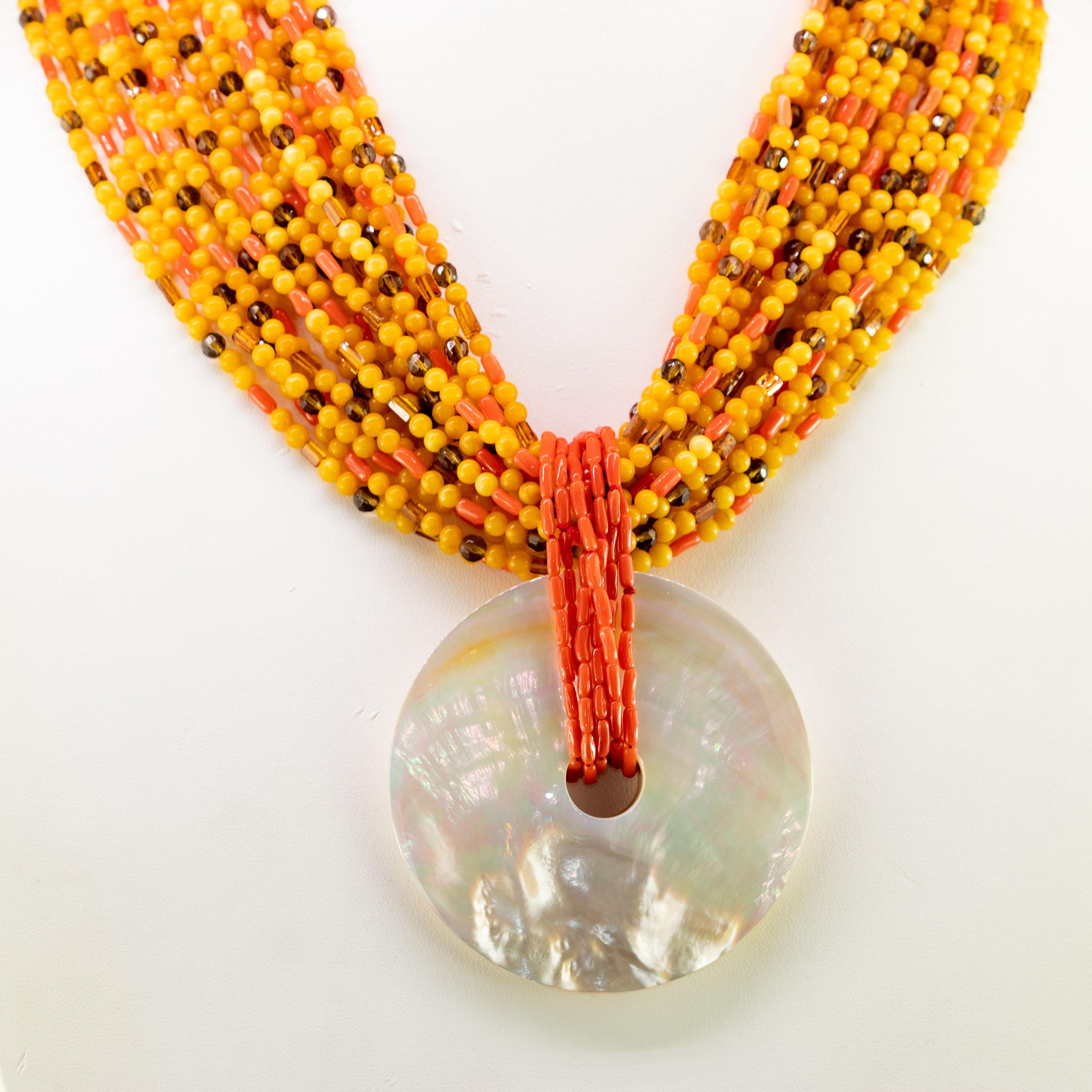 multi strand silver bead necklace