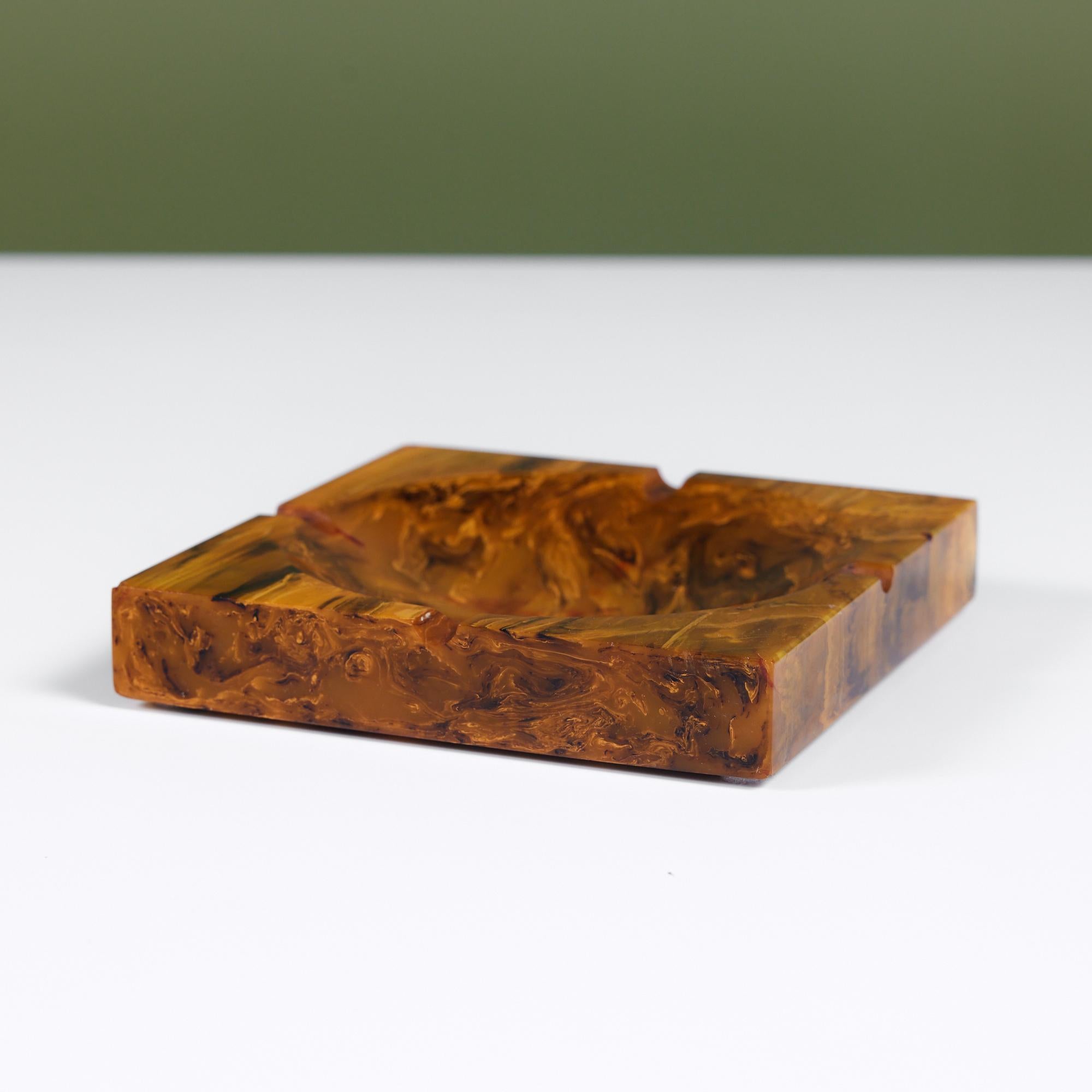 American Amber Resin Ashtray For Sale