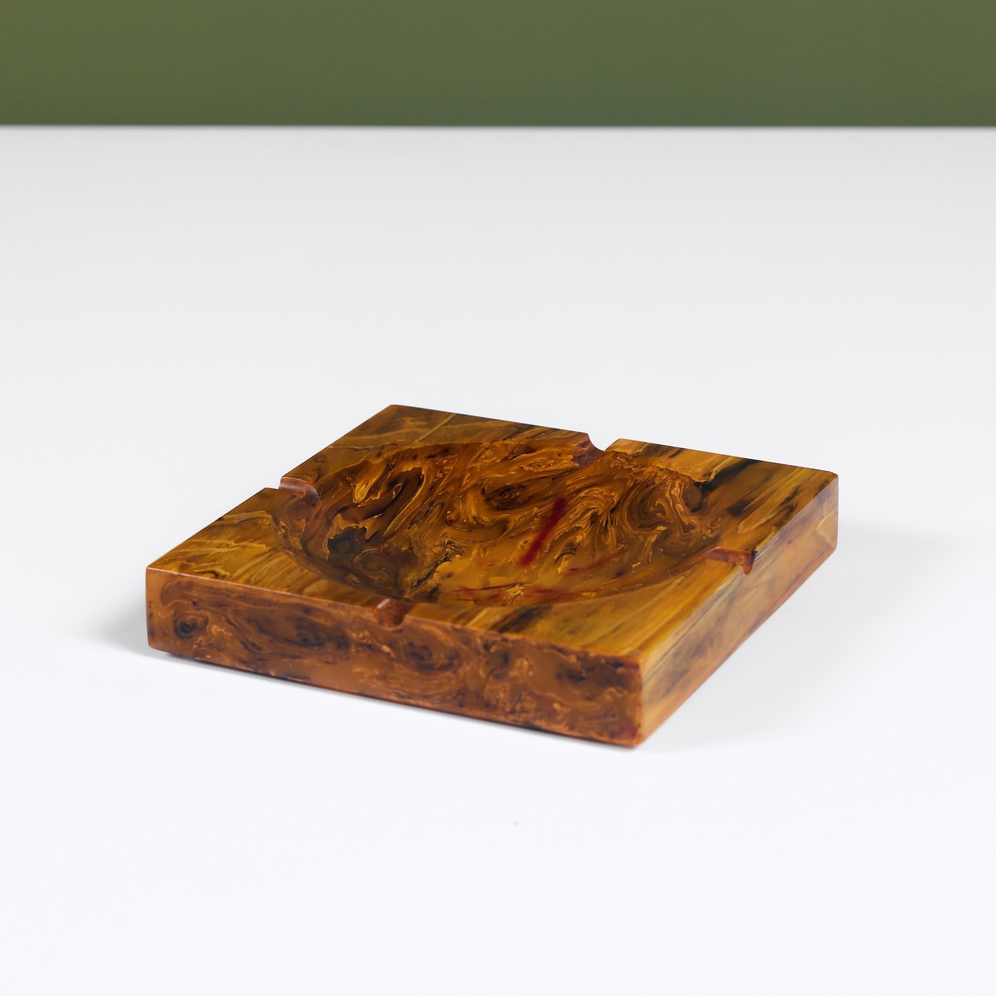 20th Century Amber Resin Ashtray For Sale