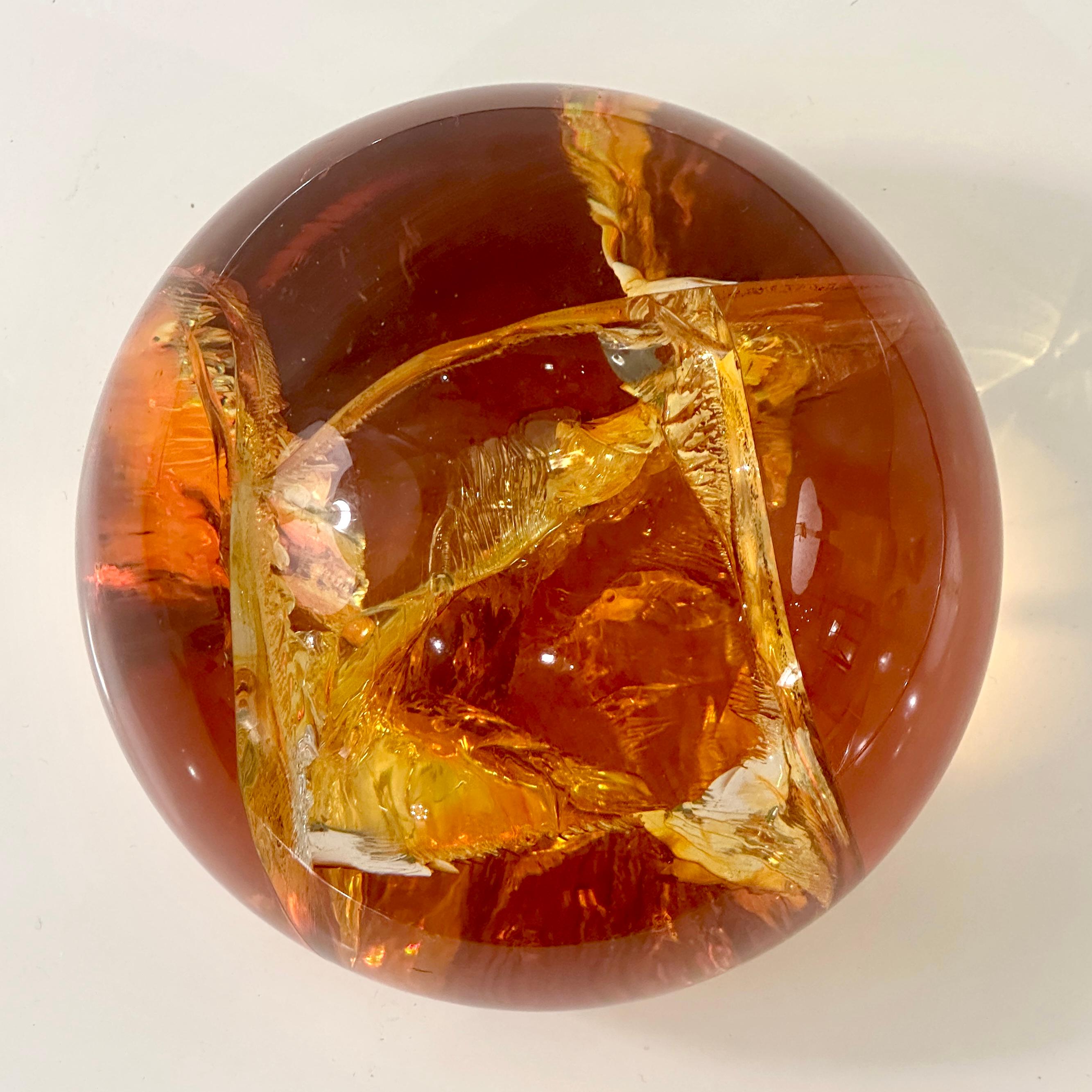 Modern Amber Resin Fractal in the style of Francois Godebski, ca 1970s For Sale