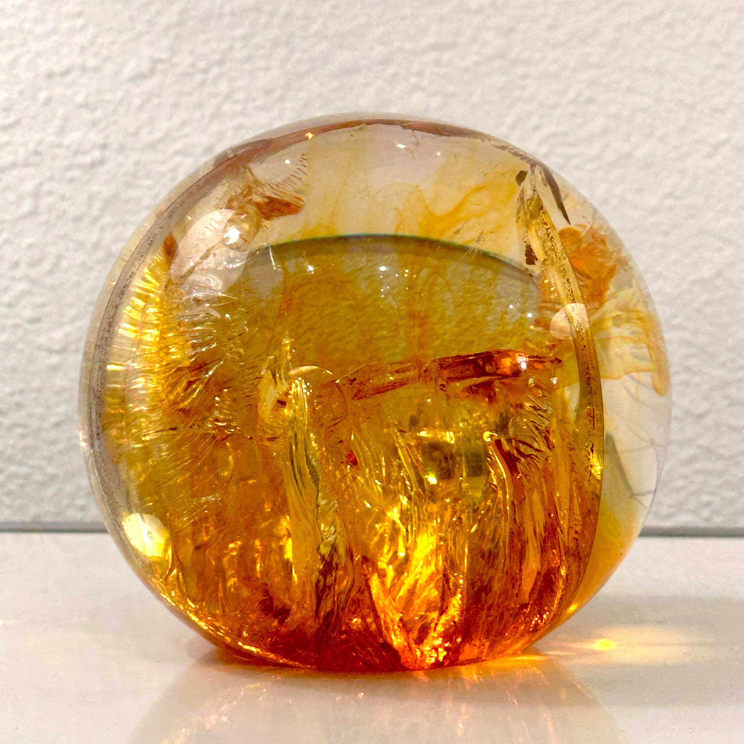 Unknown Amber Resin Fractal in the style of Francois Godebski, ca 1970s For Sale