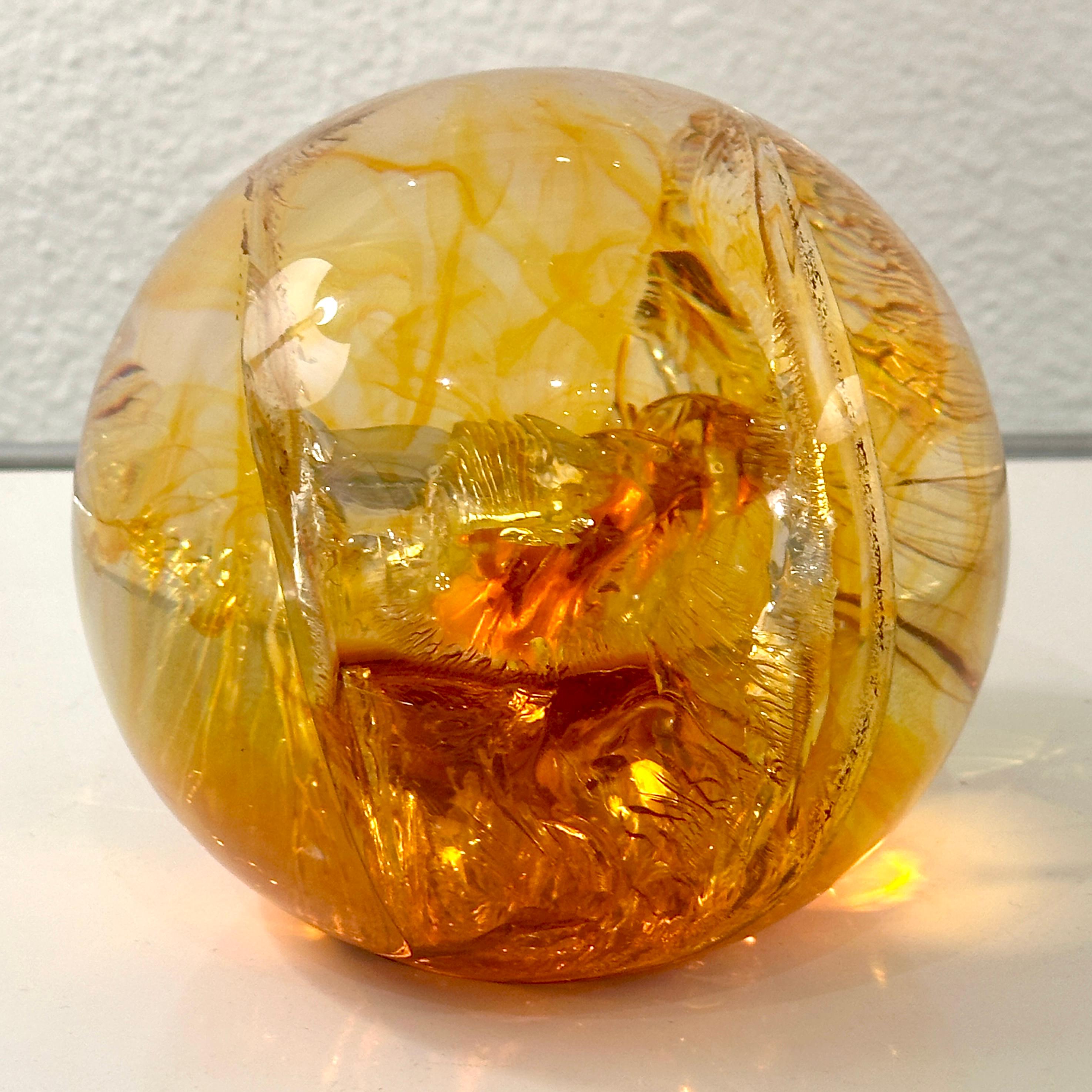 Late 20th Century Amber Resin Fractal in the style of Francois Godebski, ca 1970s For Sale