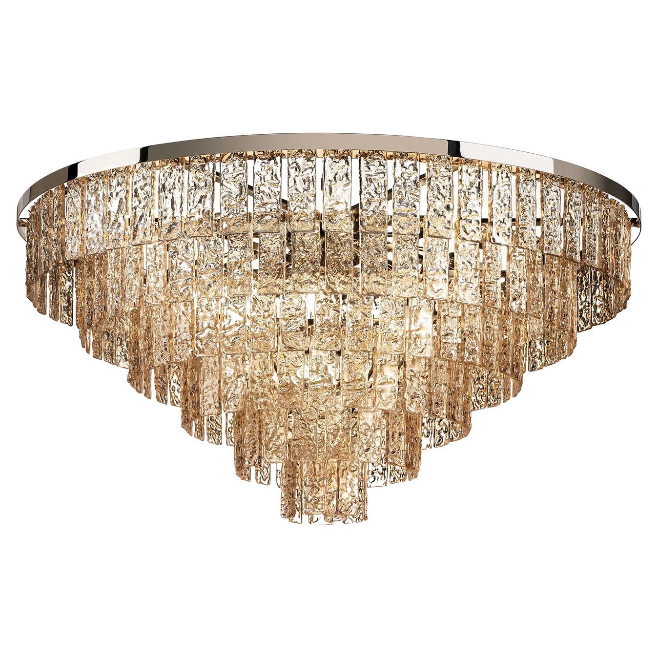 Amber Round 16-Light Chandelier For Sale