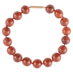 Collana di perle tonde grandi in ambra