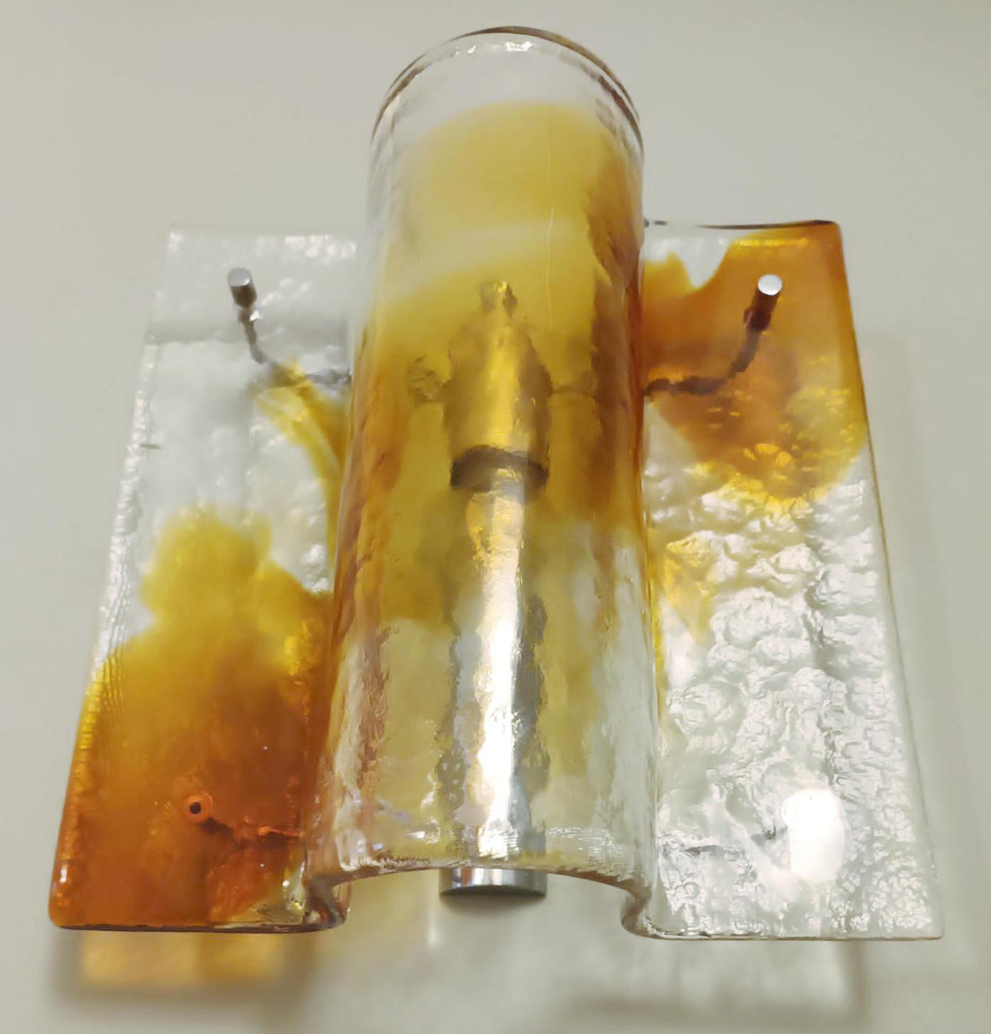 20th Century Amber Sconces by Mazzega, 3 Available For Sale