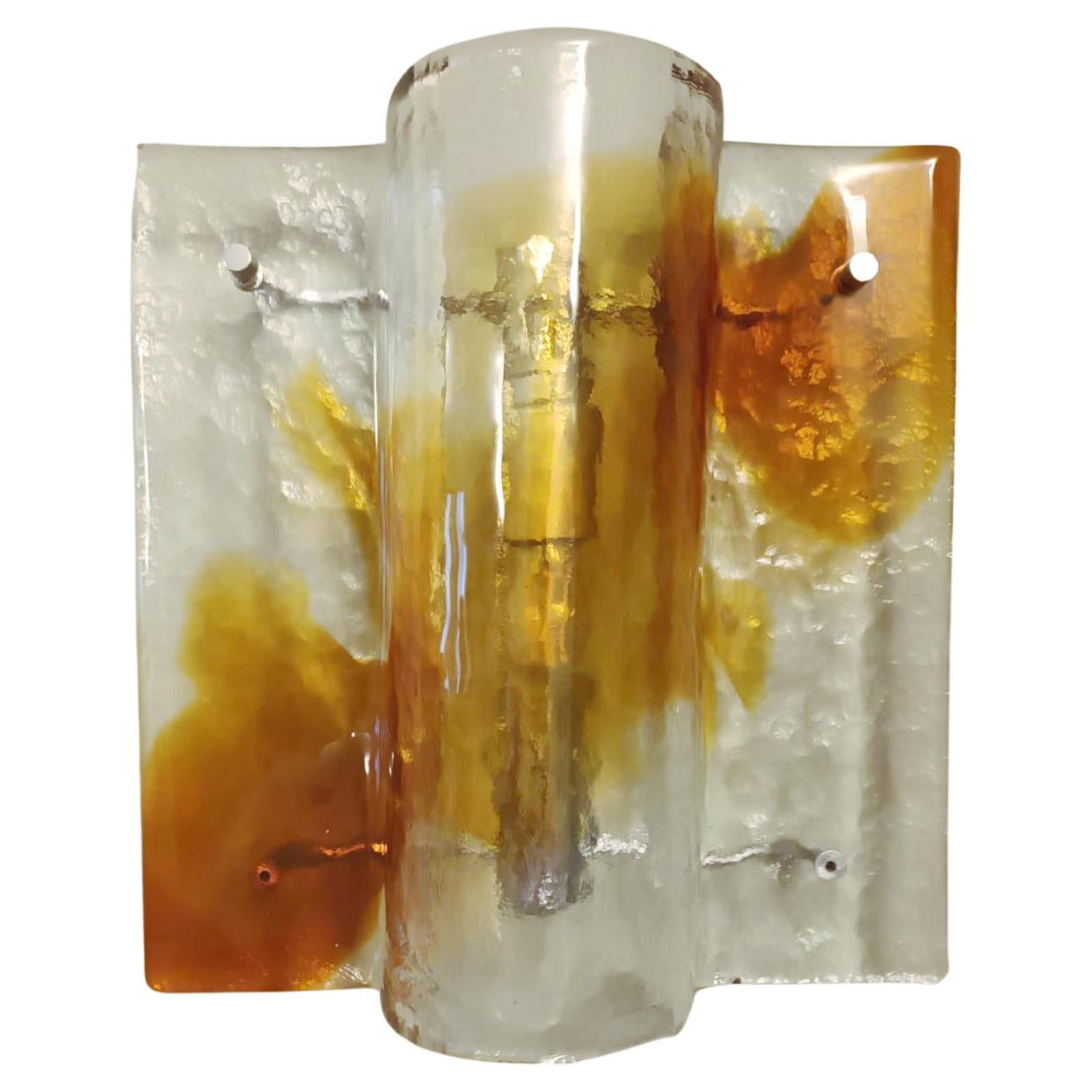 Amber Sconces by Mazzega, 3 Available For Sale