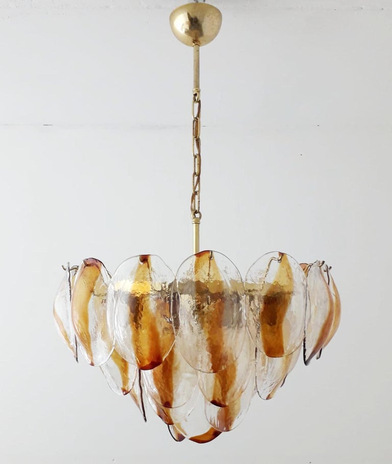 Mid-Century Modern Amber Shells Chandelier by La Murrina For Sale