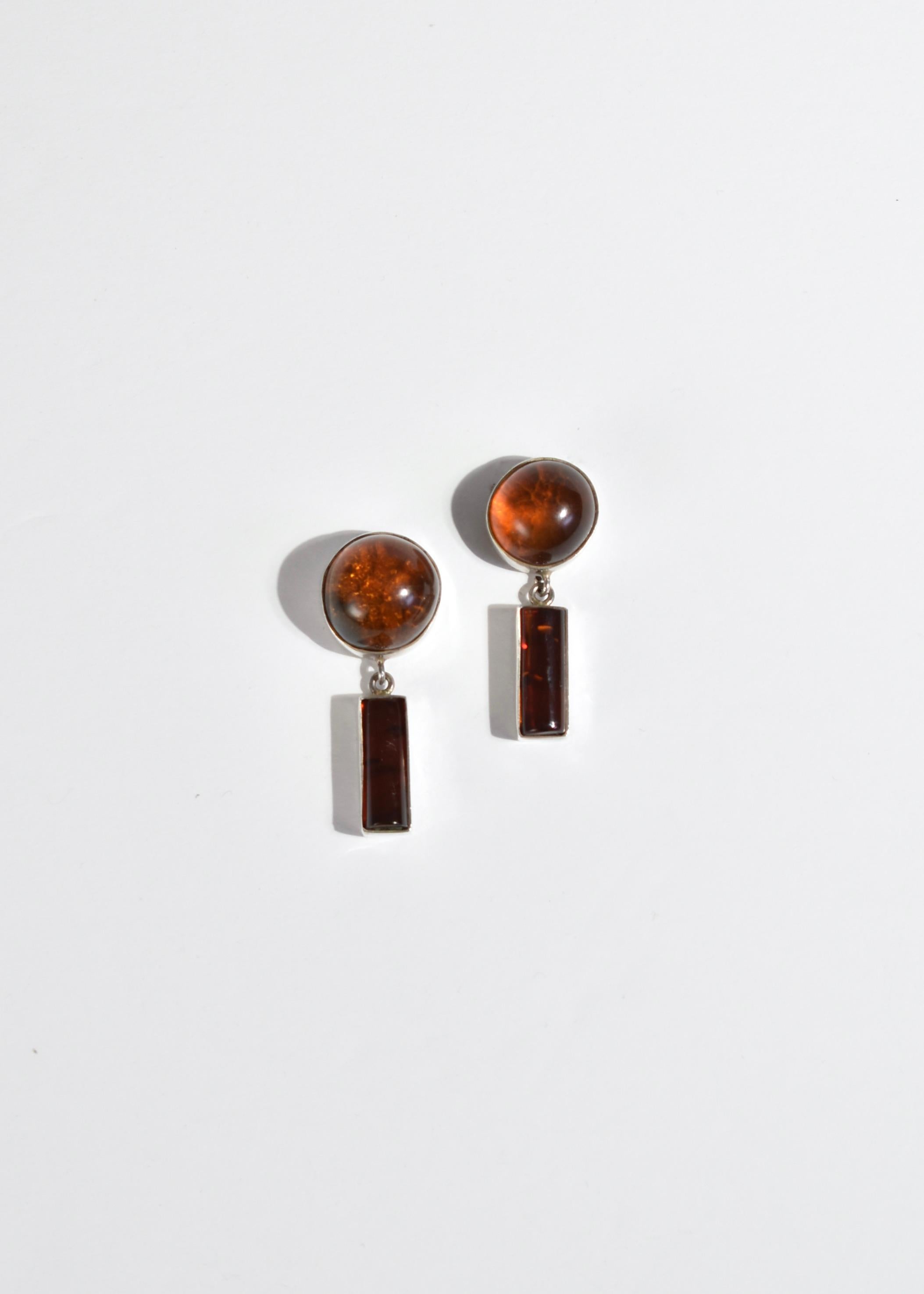 vintage amber earrings