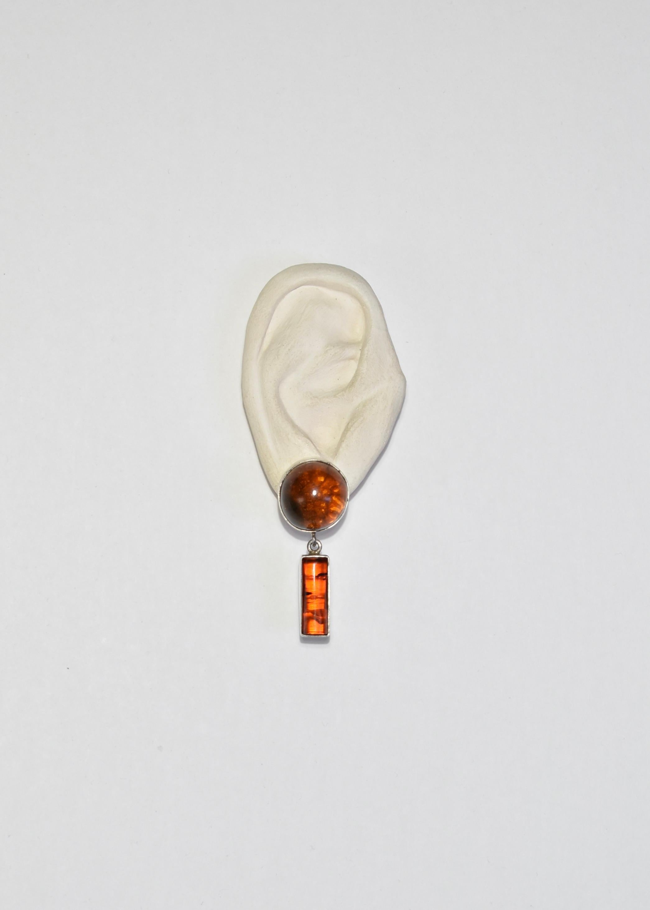 Modernist Amber Statement Earrings