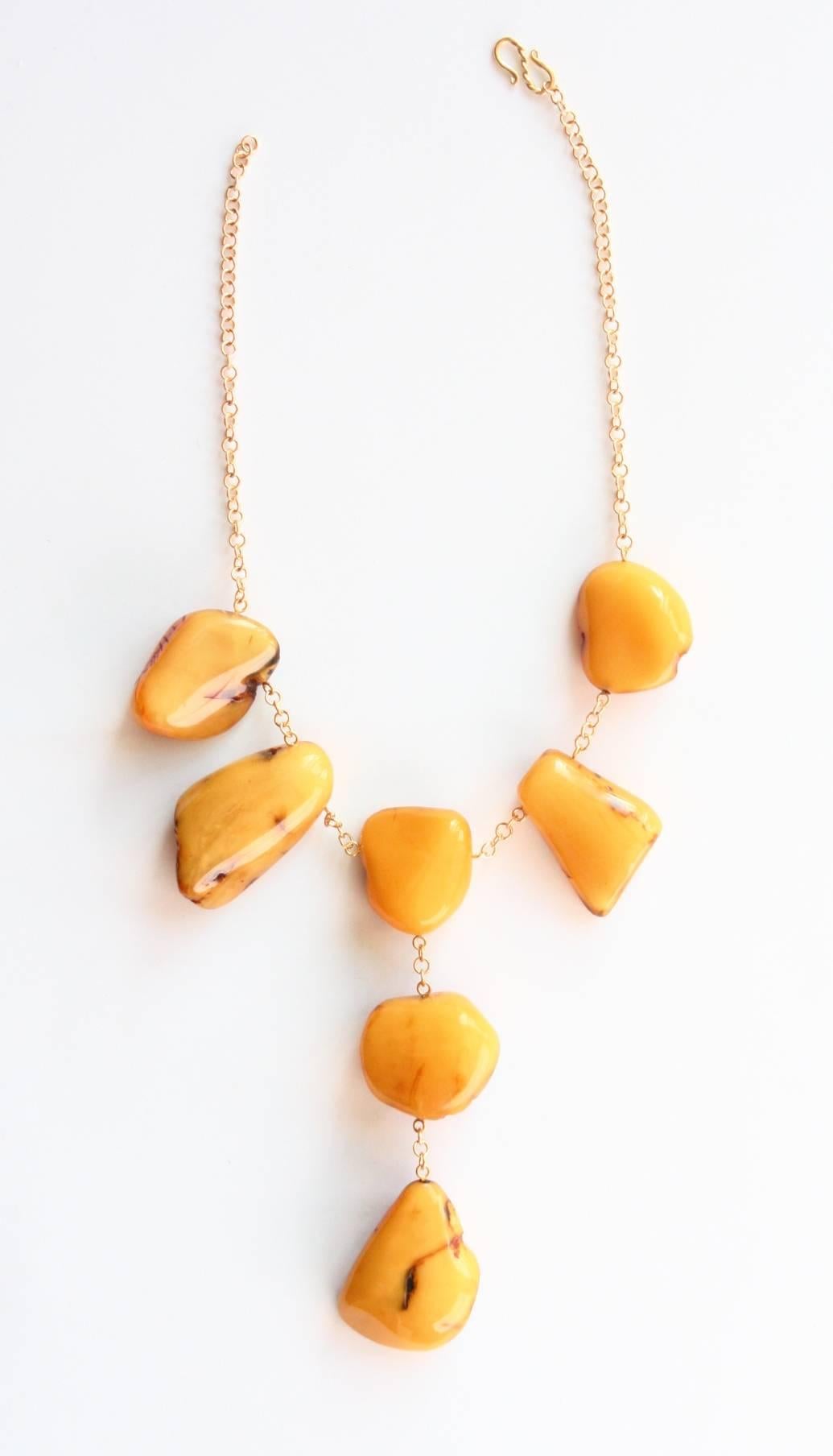Very precious baltic amber stone necklace adjustable.
18kt Gold gr. 13,50.
All Giulia Colussi jewelry is new and has never been previously owned or worn. Each item will arrive at your door beautifully gift wrapped in our boxes, put inside an elegant