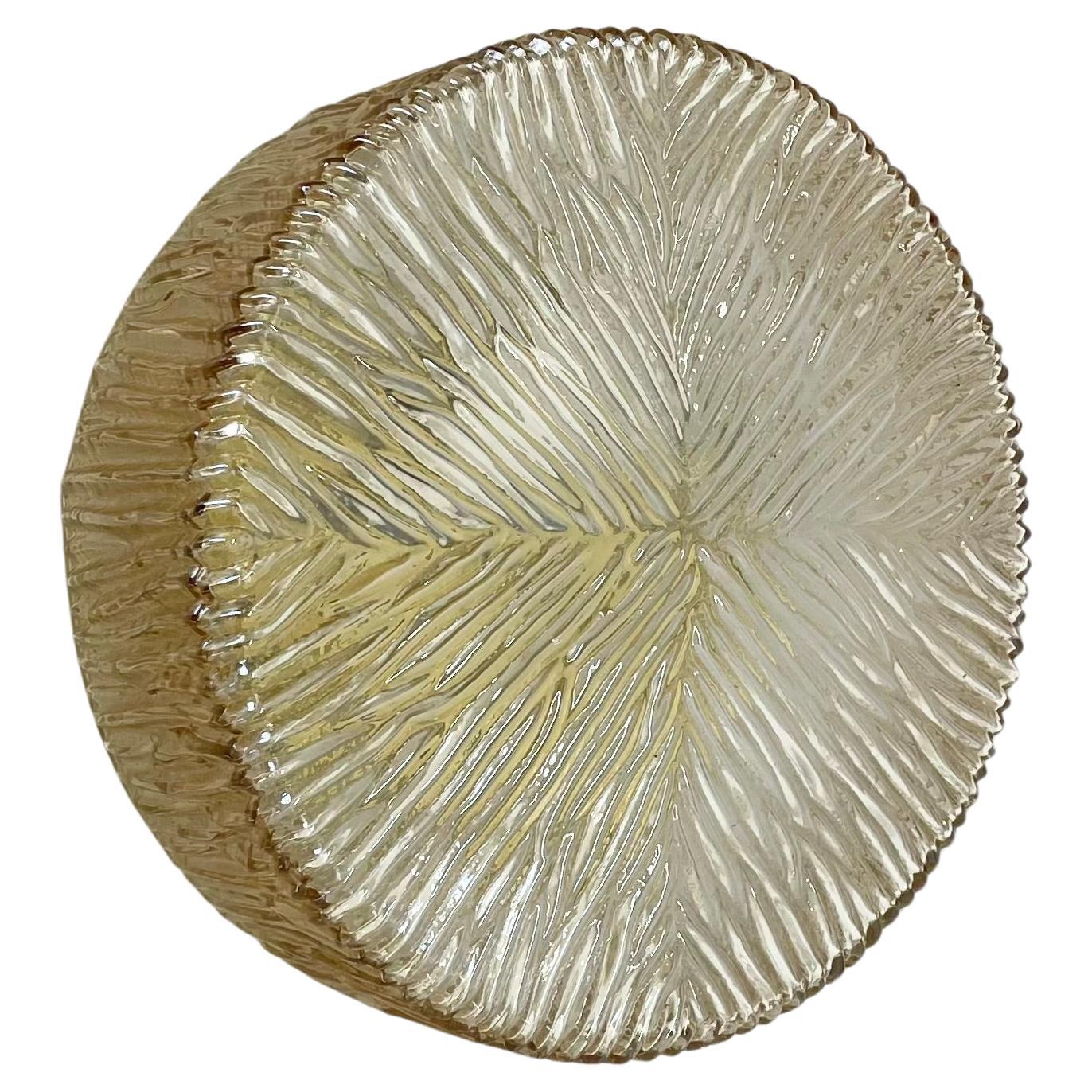 amber textured Wall ceiling Light Helena Tynell Glashütte Limburg Style, 1960s