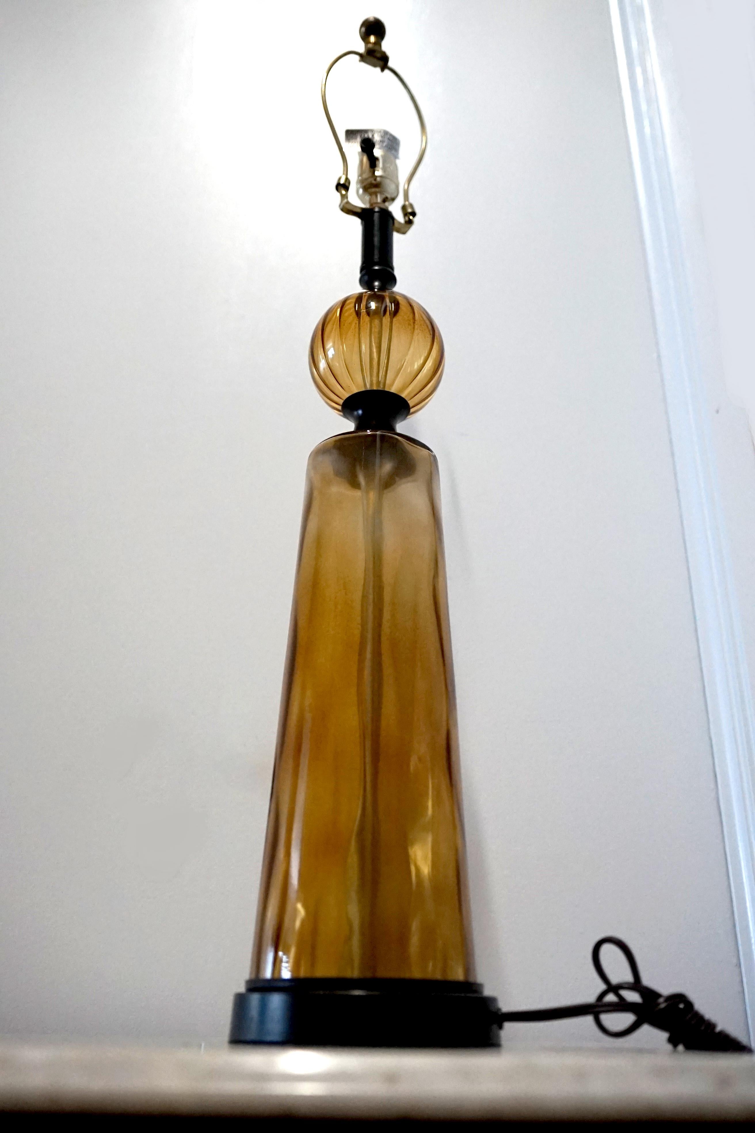 Amber Tone Gretel Table Lamp with Gorgeous Shade For Sale 3