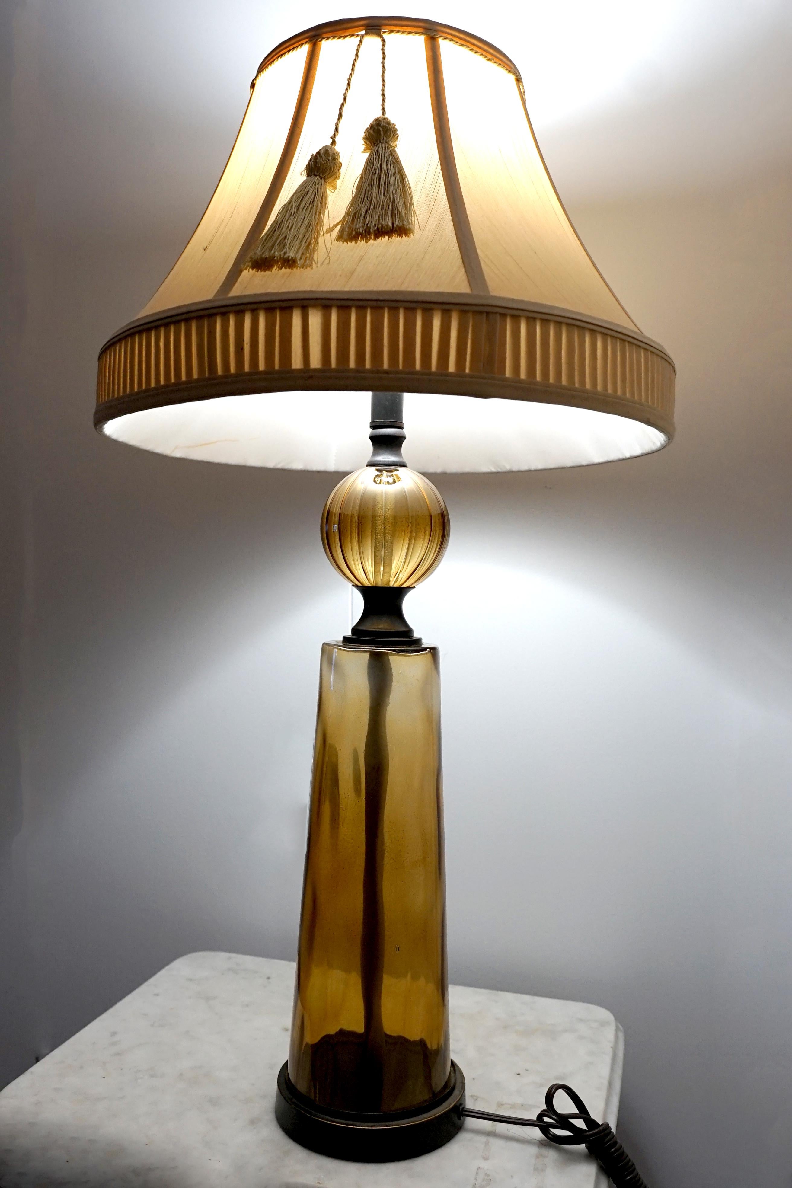 Amber Tone Gretel Table Lamp with Gorgeous Shade For Sale 4