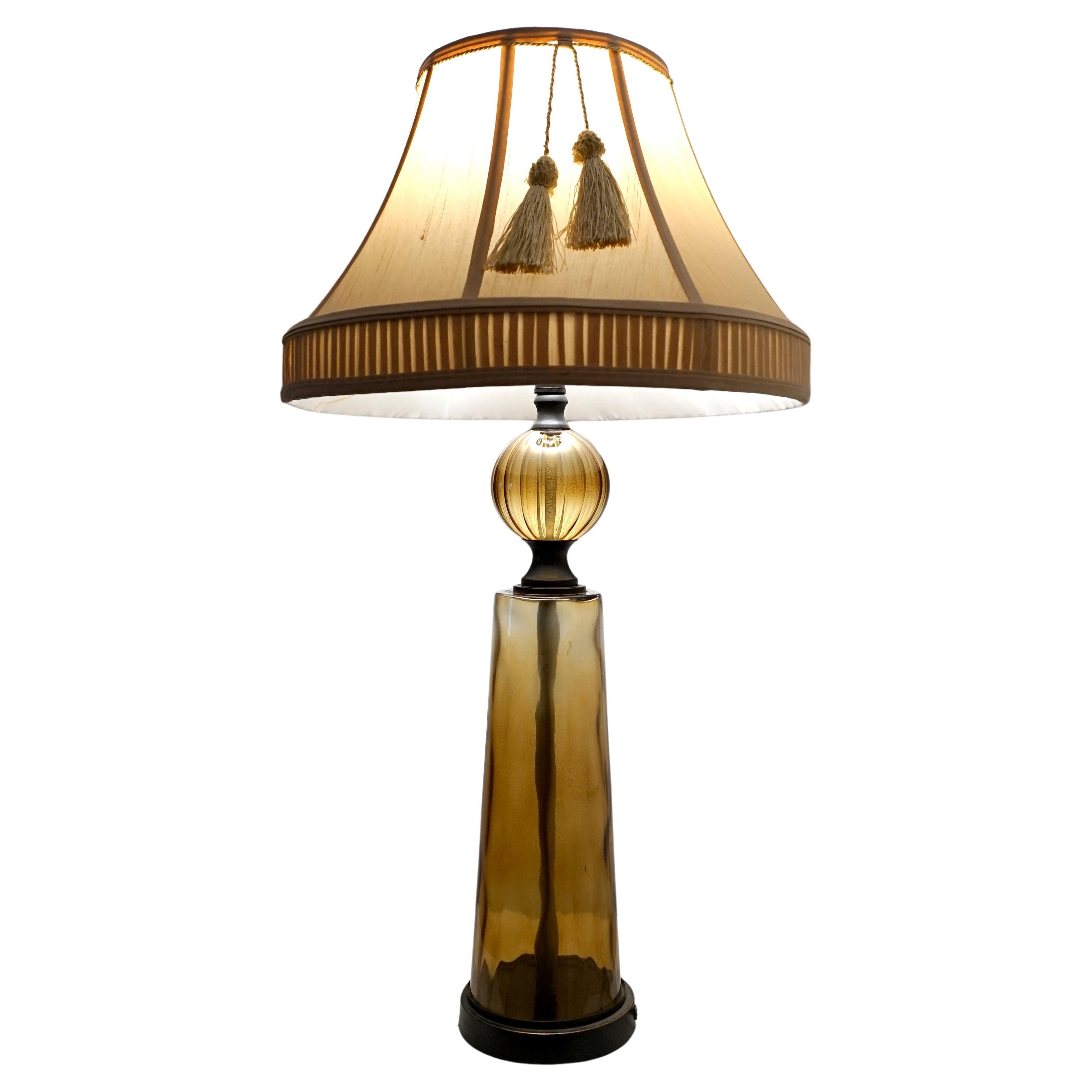 Amber Tone Gretel Table Lamp with Gorgeous Shade For Sale