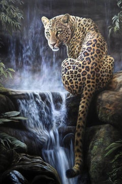 A Secret Place - original realism wildlife acrylic painting - contemporary art 