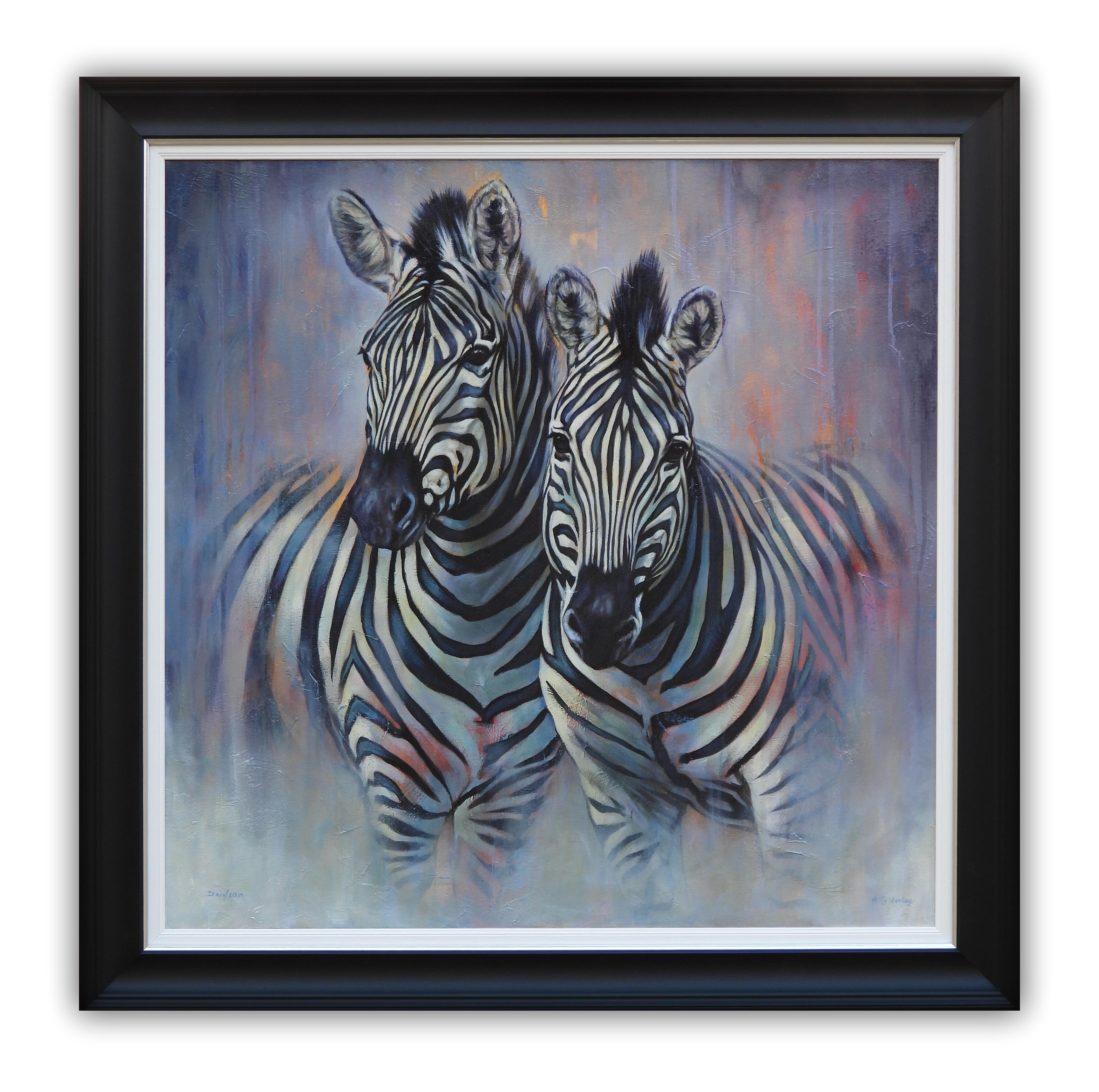 Two of a Kind - original realism wildlife acrylic painting - contemporary art  - Painting by Amber Tyldesley