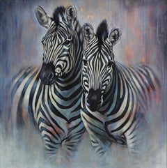 Two of a Kind - original realism wildlife acrylic painting - contemporary art 
