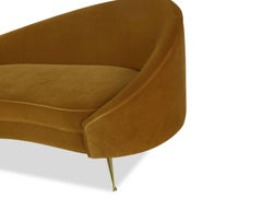Amber Velvet and Brass Sofa