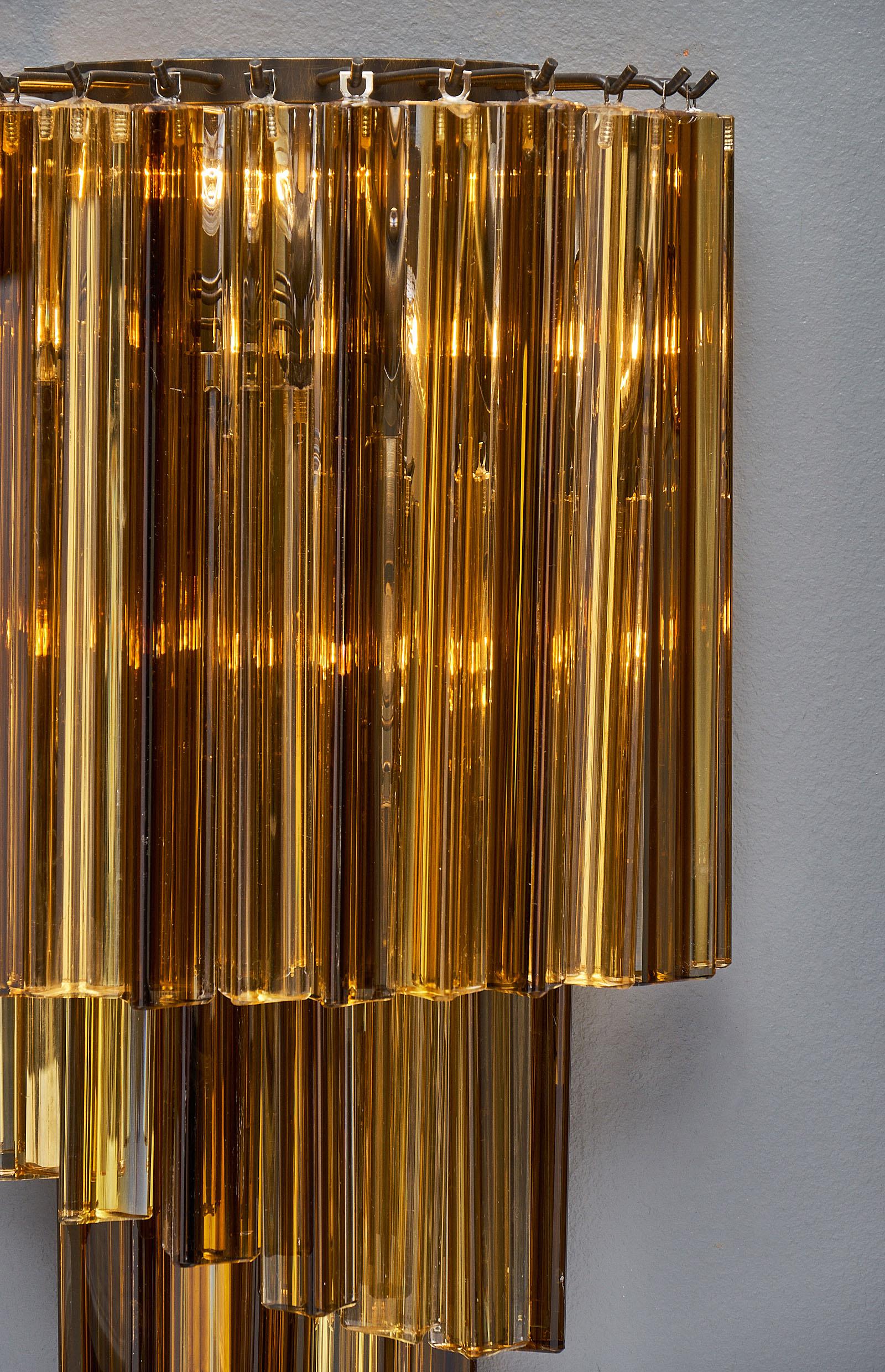 Apliques de Cristal de Murano Ámbar Estilo Venini Siglo XXI y contemporáneo en venta