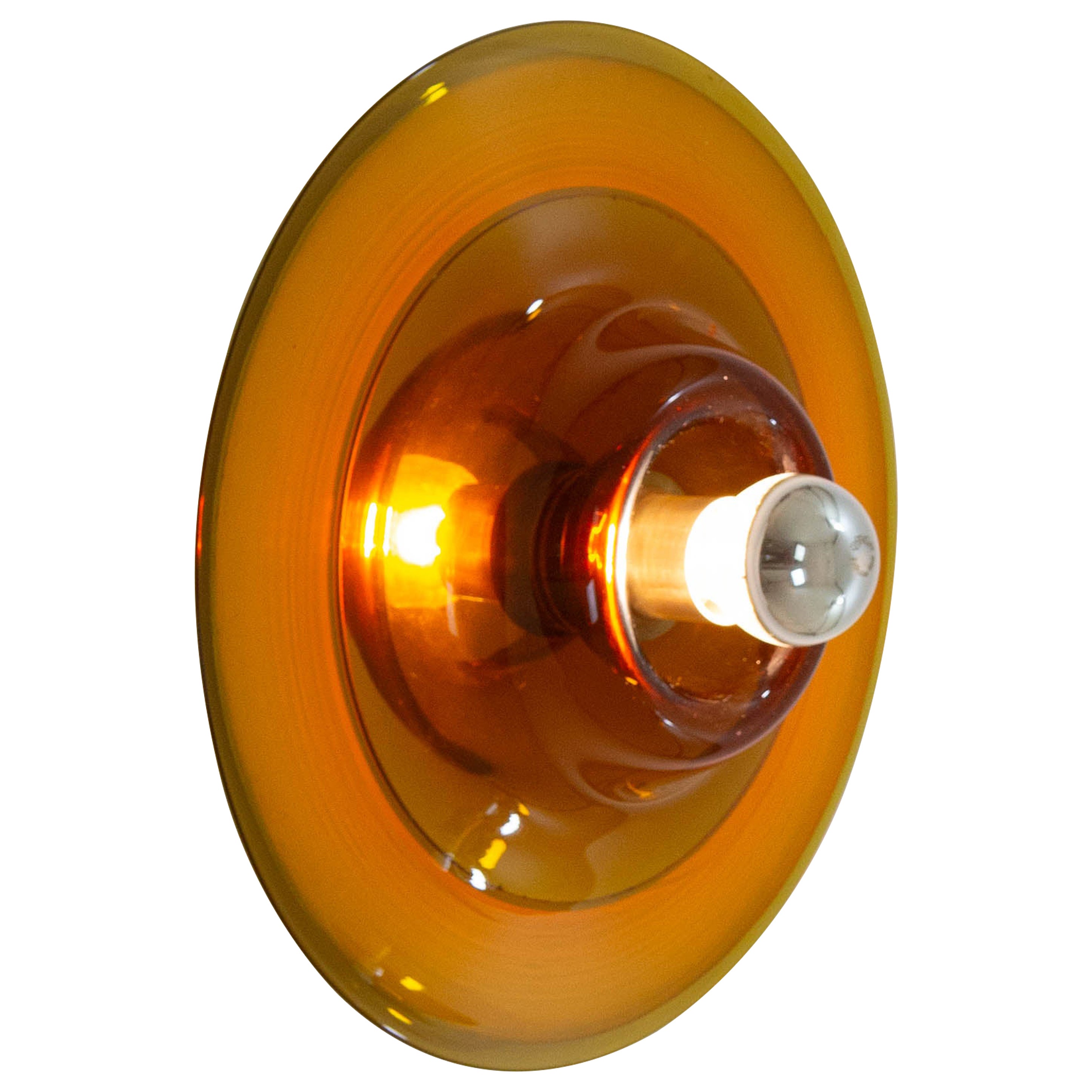 Amber Wall or Ceiling Lamp by Venini for Pierre Cardin, 1970s