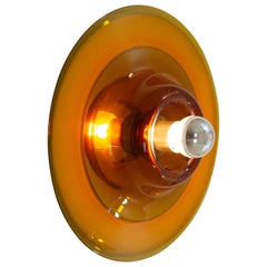 Amber Wall or Ceiling Lamp by Venini for Pierre Cardin, 1970s