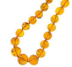 Amber White Gold 18 Karat Ball Cut Necklace